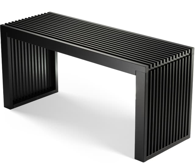 BAM BOO BOX Sitzbank aus Bambus Schwarz 🎍 - Stabile Holzbank ohne Lehne