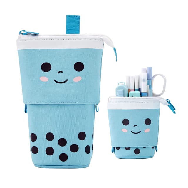 YeahBoom Federmäppchen Reißverschluss - Niedliches Boba-Tee-Design mit Teleskopischer Bleistifttasche