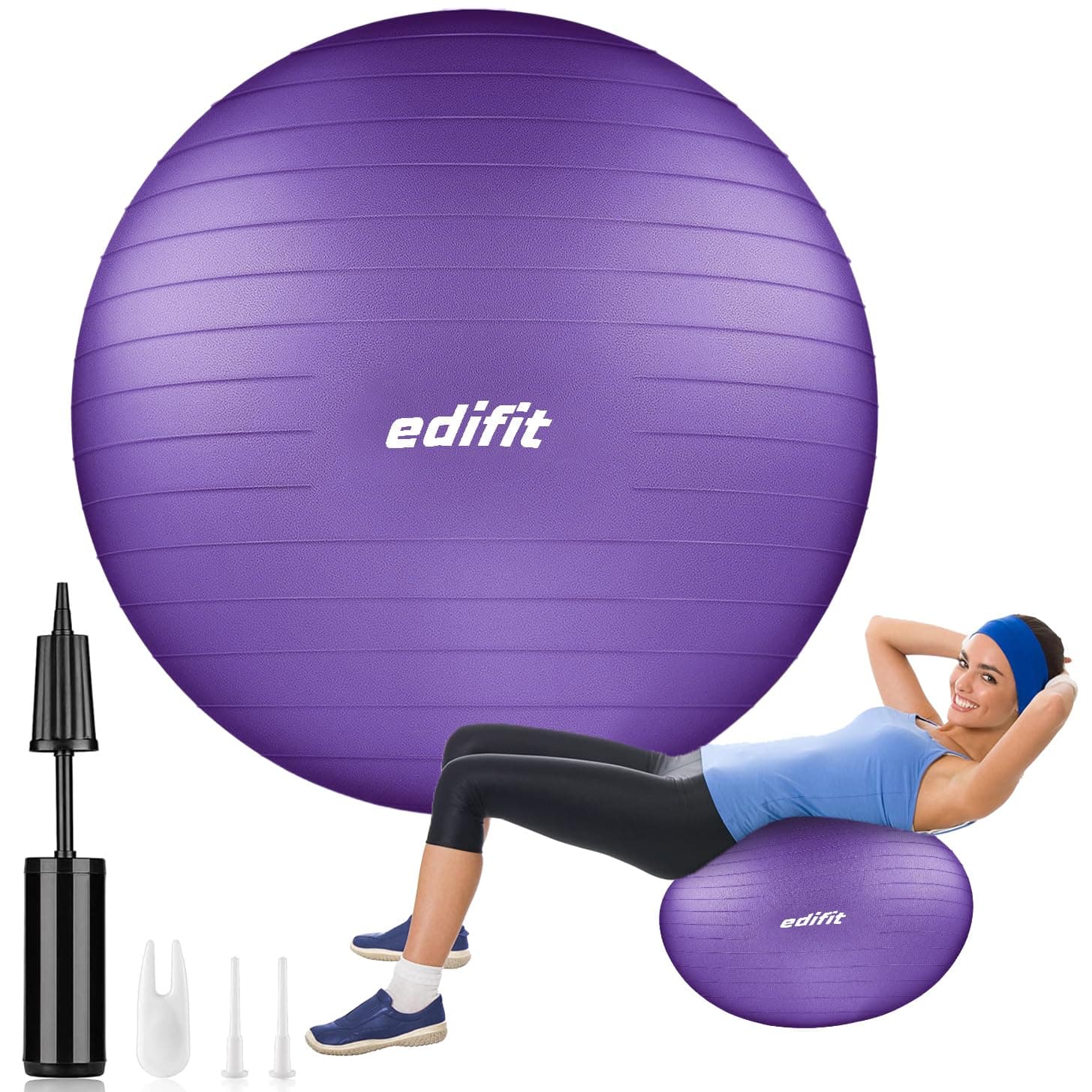EDIFIT Pilatesball Gymnastik Violett 75cm đïžââïžđ§ââïž