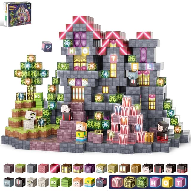 Angebot: Magnetische Bausteine 198 Stück - Leuchtende Magnetblöcke mit Farbwechsel 😍🌈