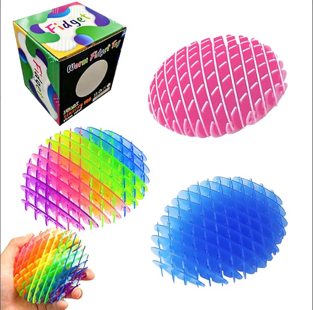🌈🪱 3 Stück Fidget Worm Stress Spielzeug - Anti Stress Fidget Wurm Sensory Toys