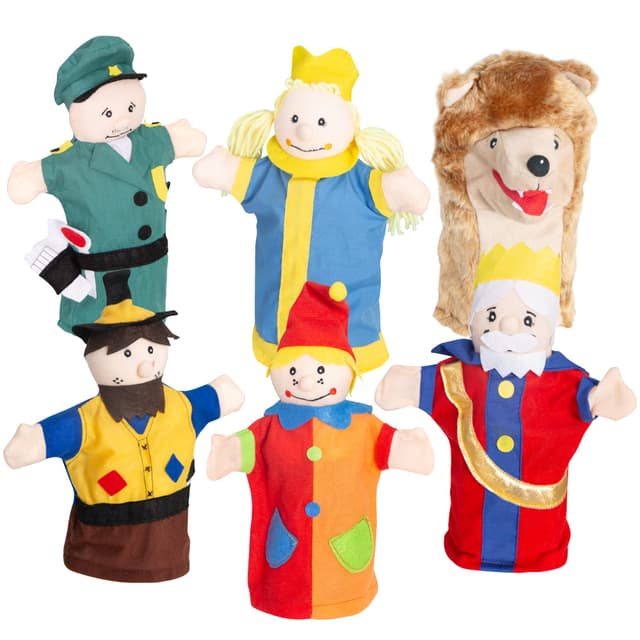 🎭🎪 Roba Kasperlefiguren aus Stoff, Handpuppenset 6-fach 🎭🎪