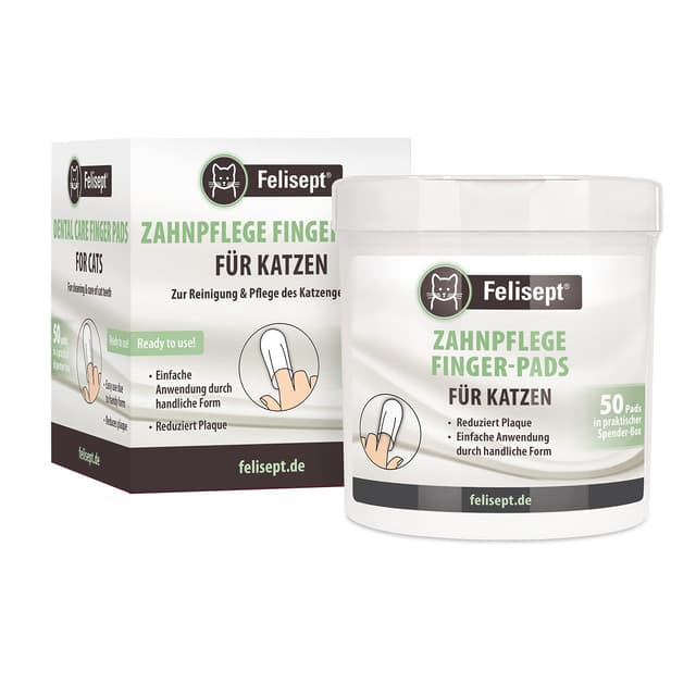 😺🦷🌿 Felisept Zahnpflege Finger-Pads für Katzen - 50 Stück