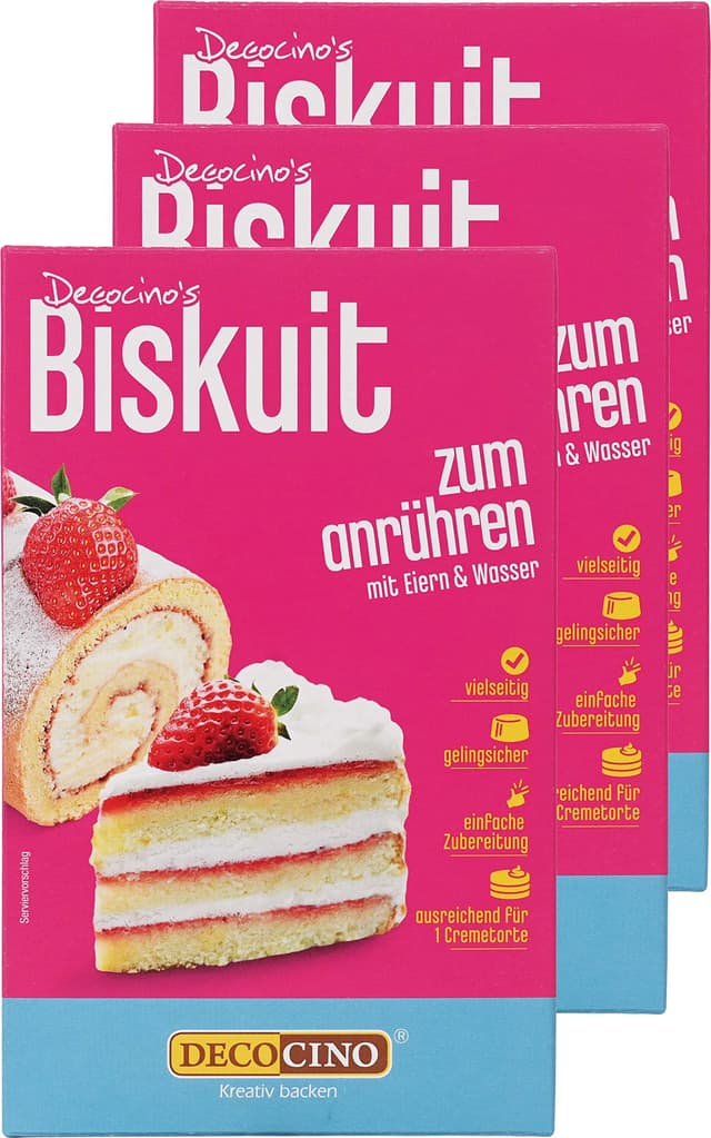DECOCINO Biskuit Backmischung Set (3x250 g) 🍰🎂