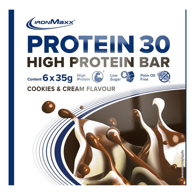 Protein 30 Protein Bar Cookies & Cream - 6 x High Protein Riegel 35g 🍪🥛