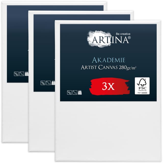 3er Set Keilrahmen Leinwand zum Bemalen 60x80 cm 🎨 - Artina FSC® Leinwände für Acrylfarben
