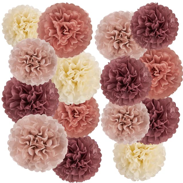 🎉 Einfache Freude Seidenpapier Pompons Deko 15 Stück Set 🌟