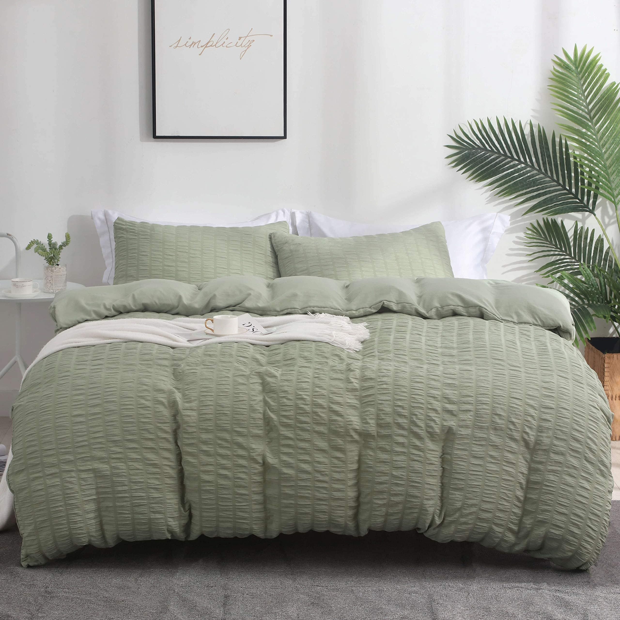 Boqingzhu Seersucker Bettwäsche 200x200cm 🛏️🍃