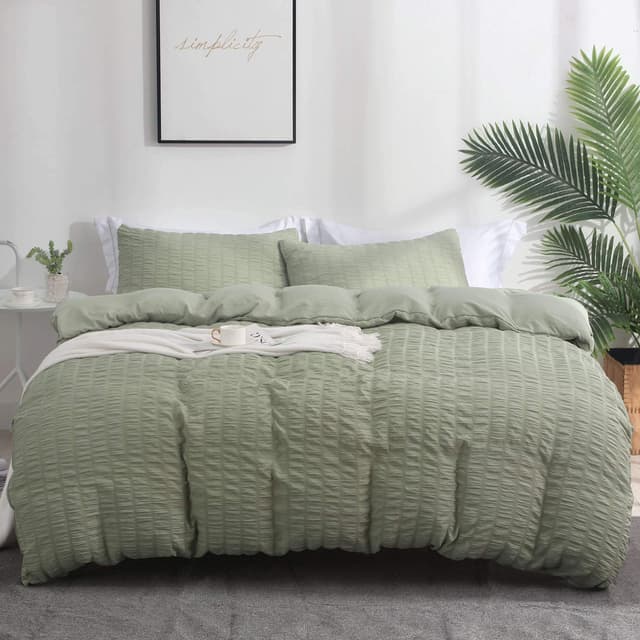 Boqingzhu Seersucker Bettwäsche 200x200cm 🛏️🍃