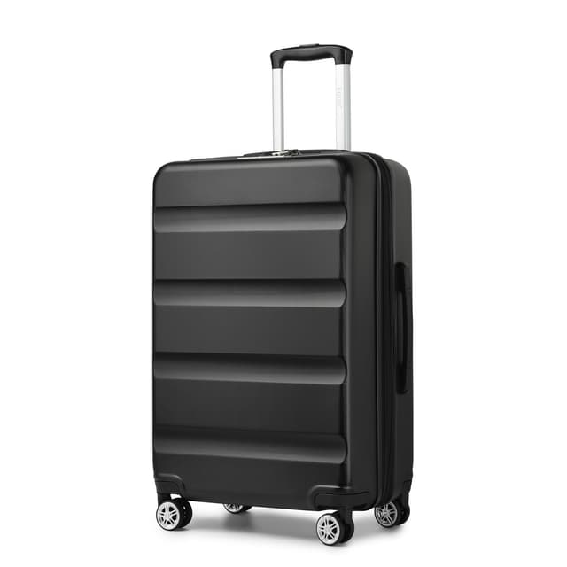 🧳 KONO Koffer Trolley Mittelgroßer Erweiterbares Hartschalenkoffer Leicht Reisekoffer Schwarz L(65x43.5x25cm) Schwarz 🛫