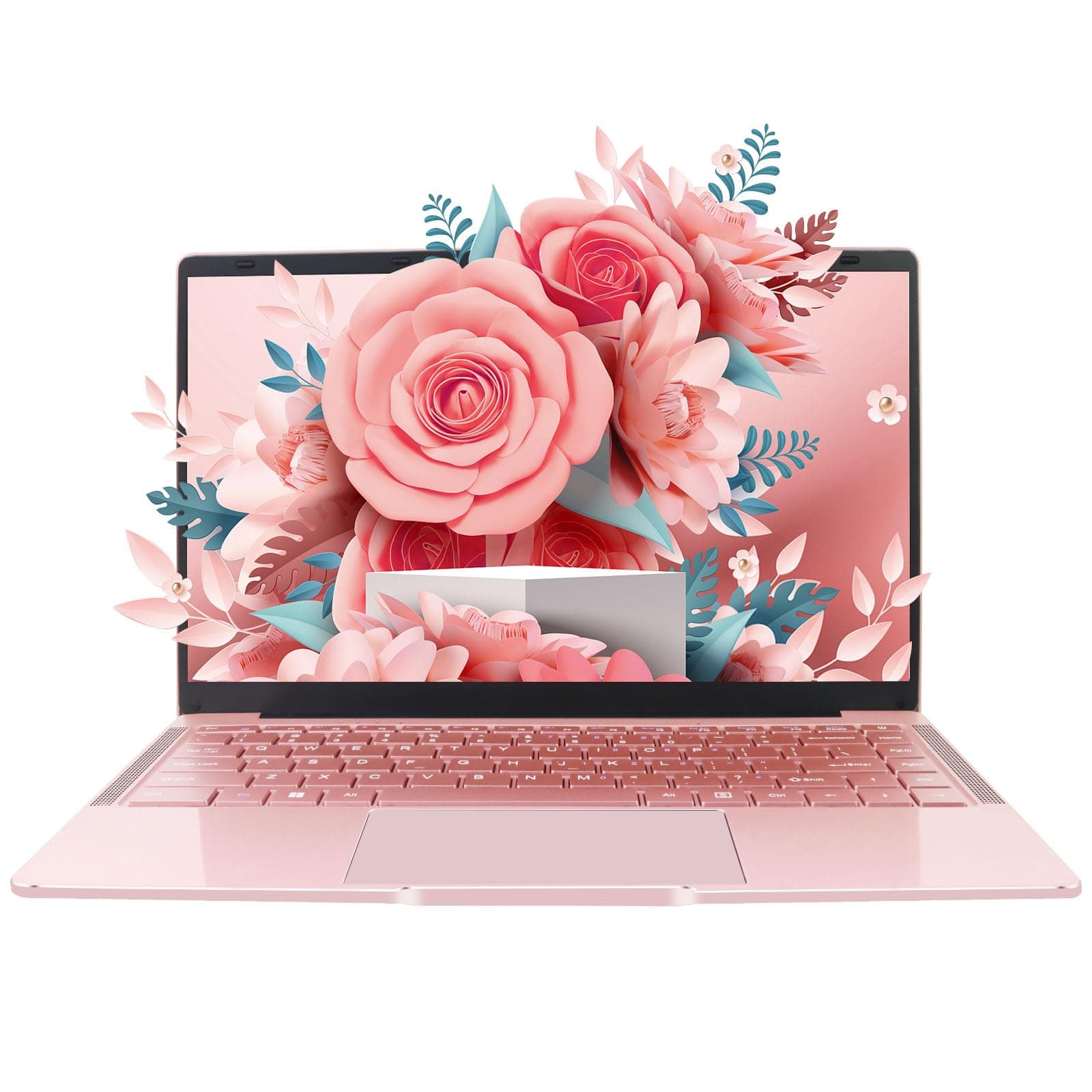Zyphionix 14 Zoll Ultrabook Laptop, 8 GB RAM 512G SSD, Windows 11 Pro, Dünnes und leichtes Notebook, 1920 x 1080 IPS, Celeron N4120 (bis zu 2,5 GHz), Dual-WLAN, 2xUSB 3.0 8GB+512G SSD Rose Gold