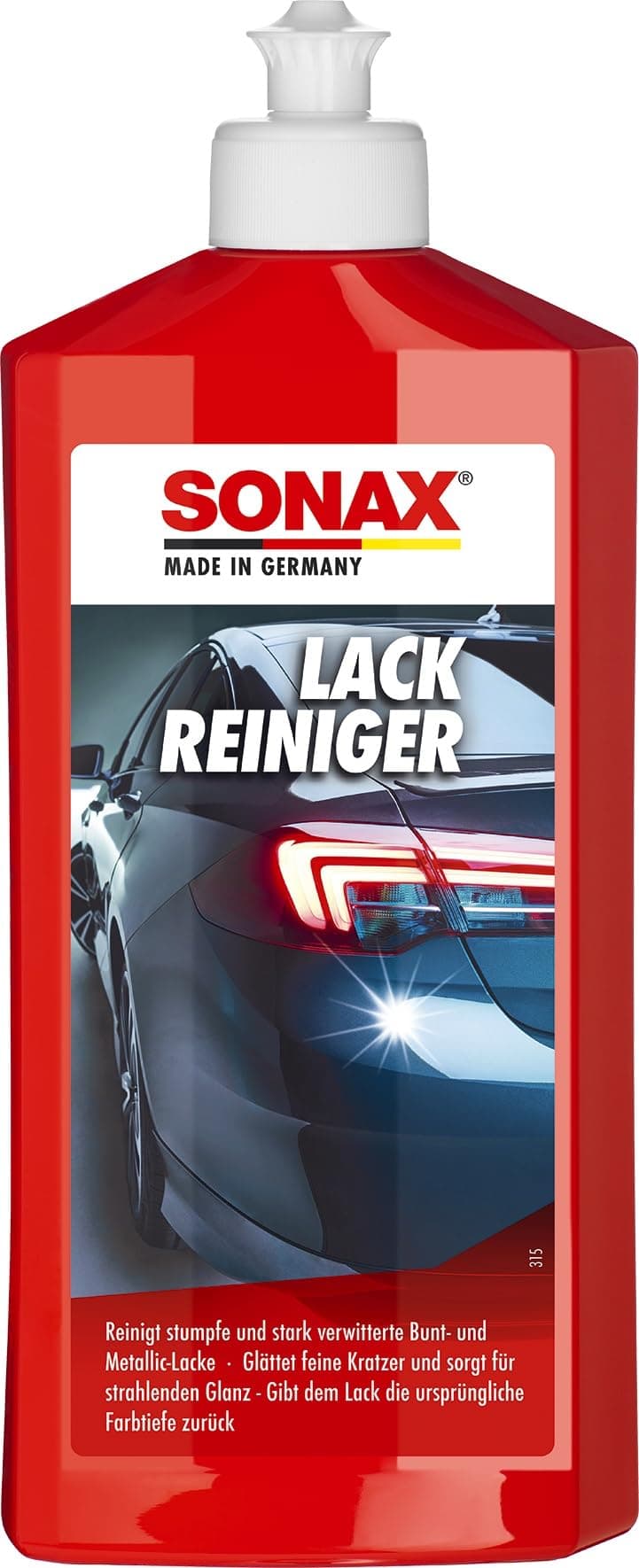🌟 SONAX LackReiniger (500 ml) kraftvolle Politur für stumpfe und stark verwitterte Bunt- und Metallic-Lacke | Art-Nr. 03022000 500ml Single 🚗