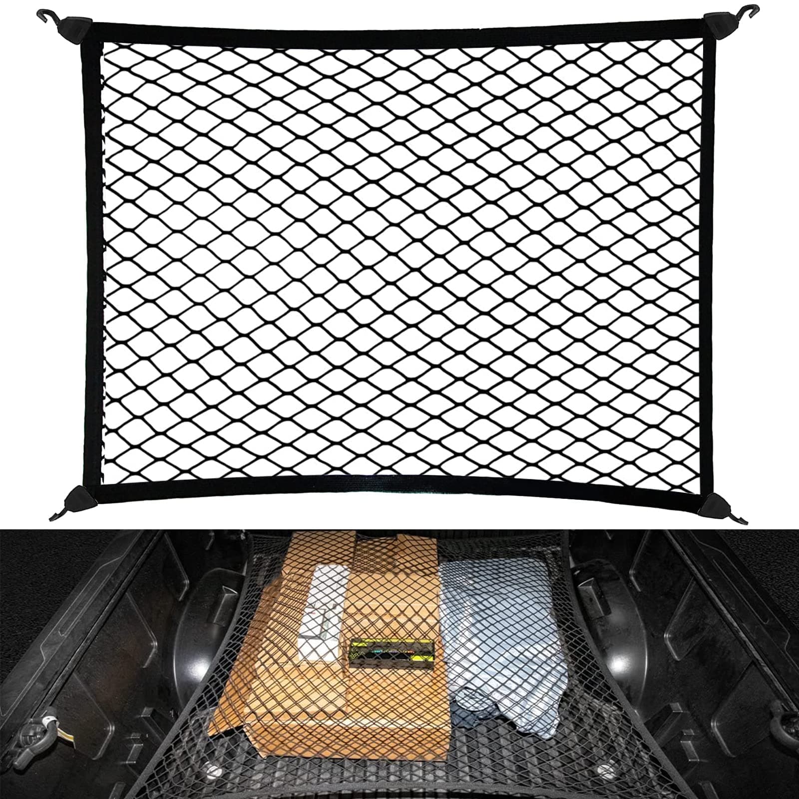 🚗🧳 HOVIN Kofferraumnetz Gepäcknetz Auto Netz 80x60cm 🧳🚗