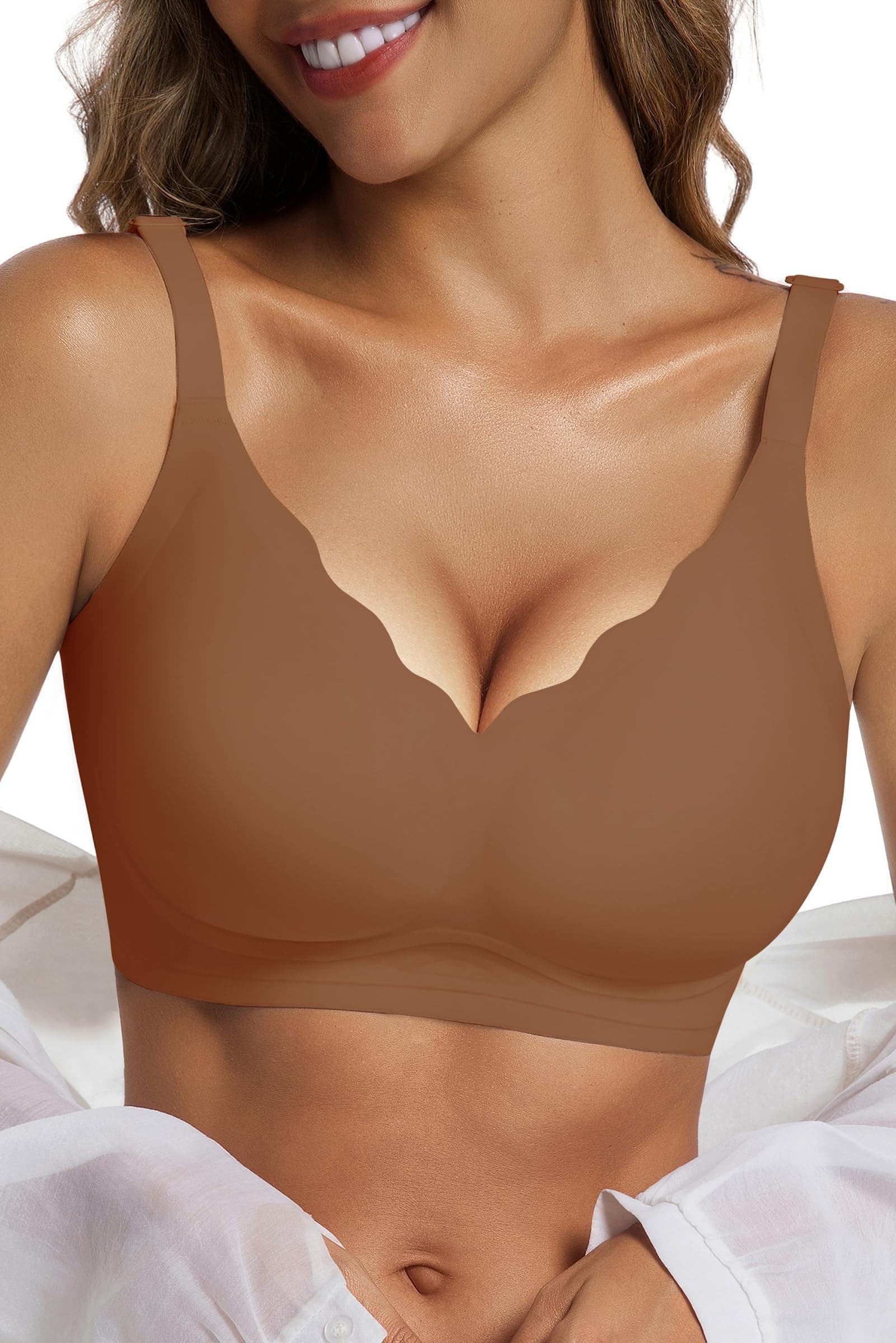 Vtelor Bügelloser BH Damen - Push-up BH für Große Brüste