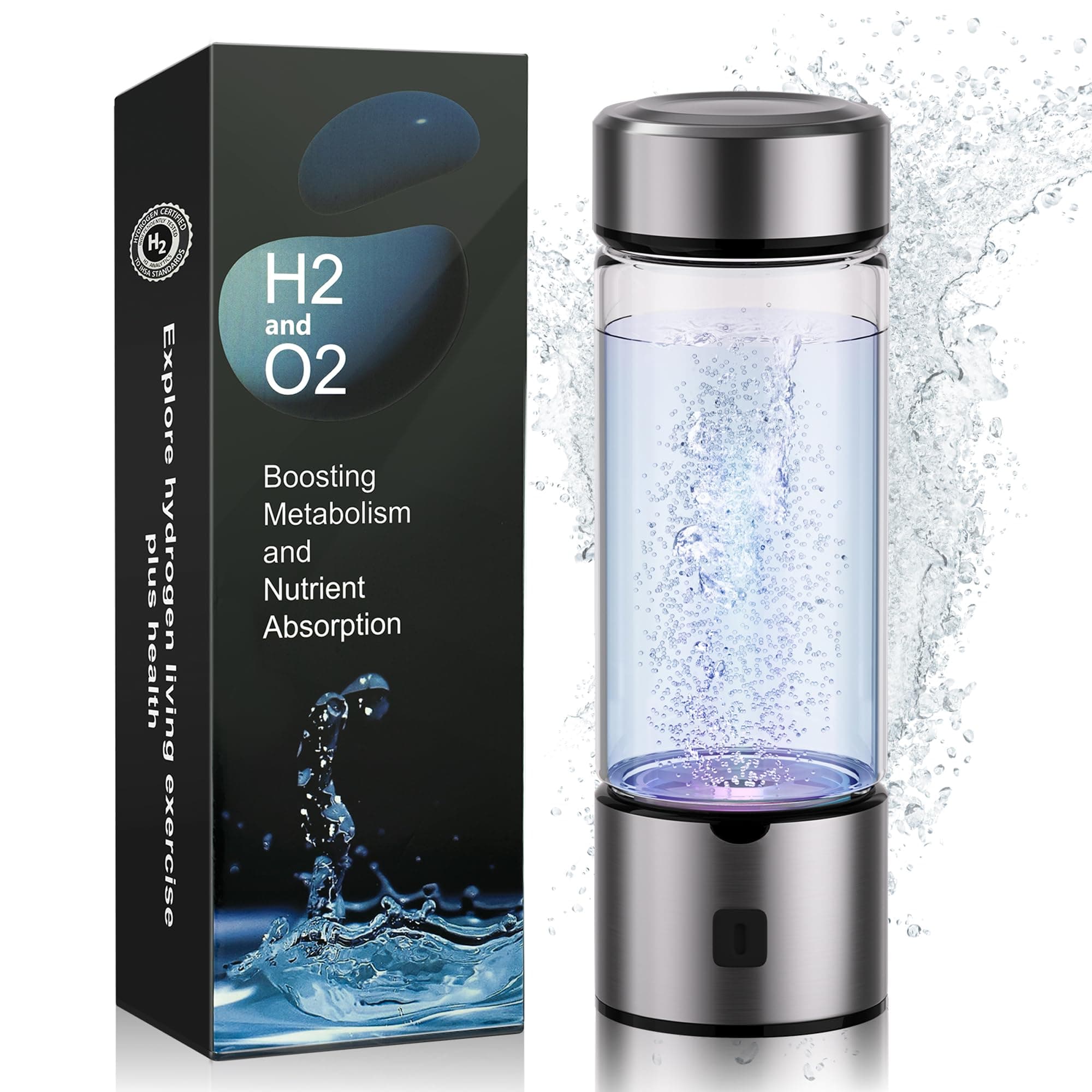 LOZLTX Elite Wasserstoff Wasserflasche - 2025 Innovation IHSA-Zertifiziertes H₂/O₂-Trennsystem