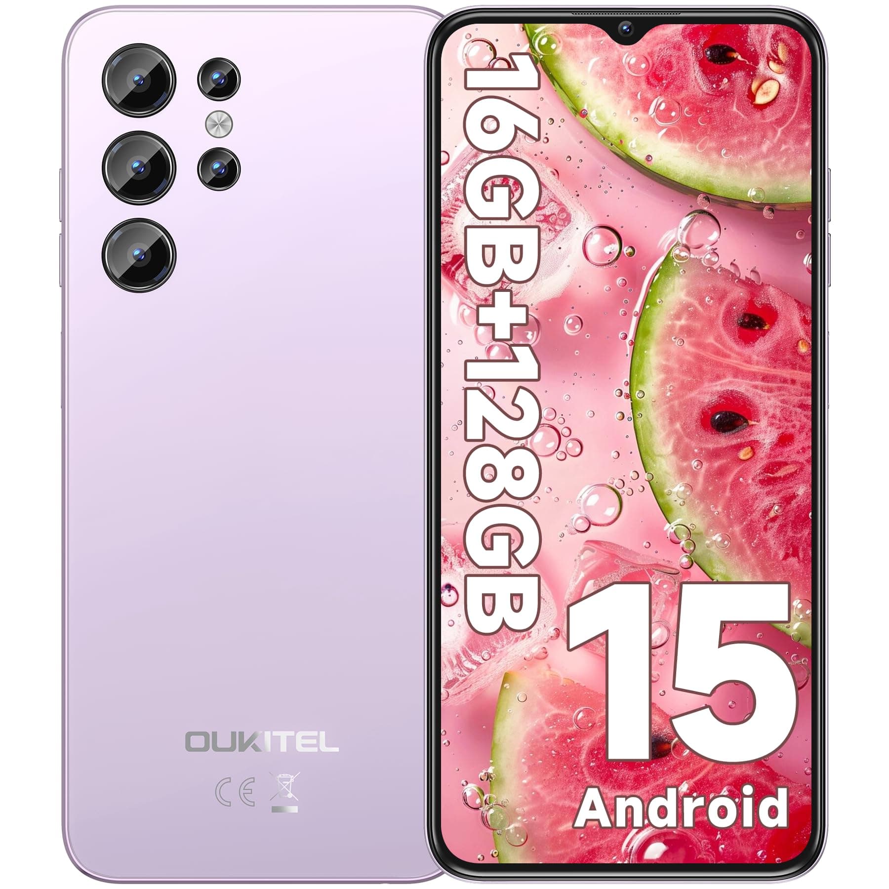 📱 OUKITEL C1 Android 15 Smartphone Ohne Vertrag, 16GB+128GB/1TB Handy Günstig