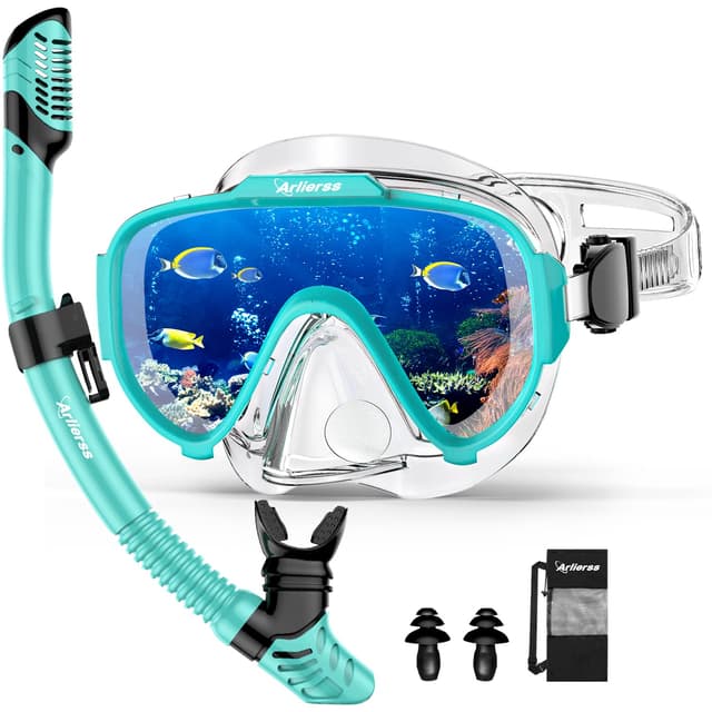 Arlierss Taucherbrille Erwachsene - Schnorchelset mit Panorama HD Schnorchel und Taucherbrille 🌊🤿