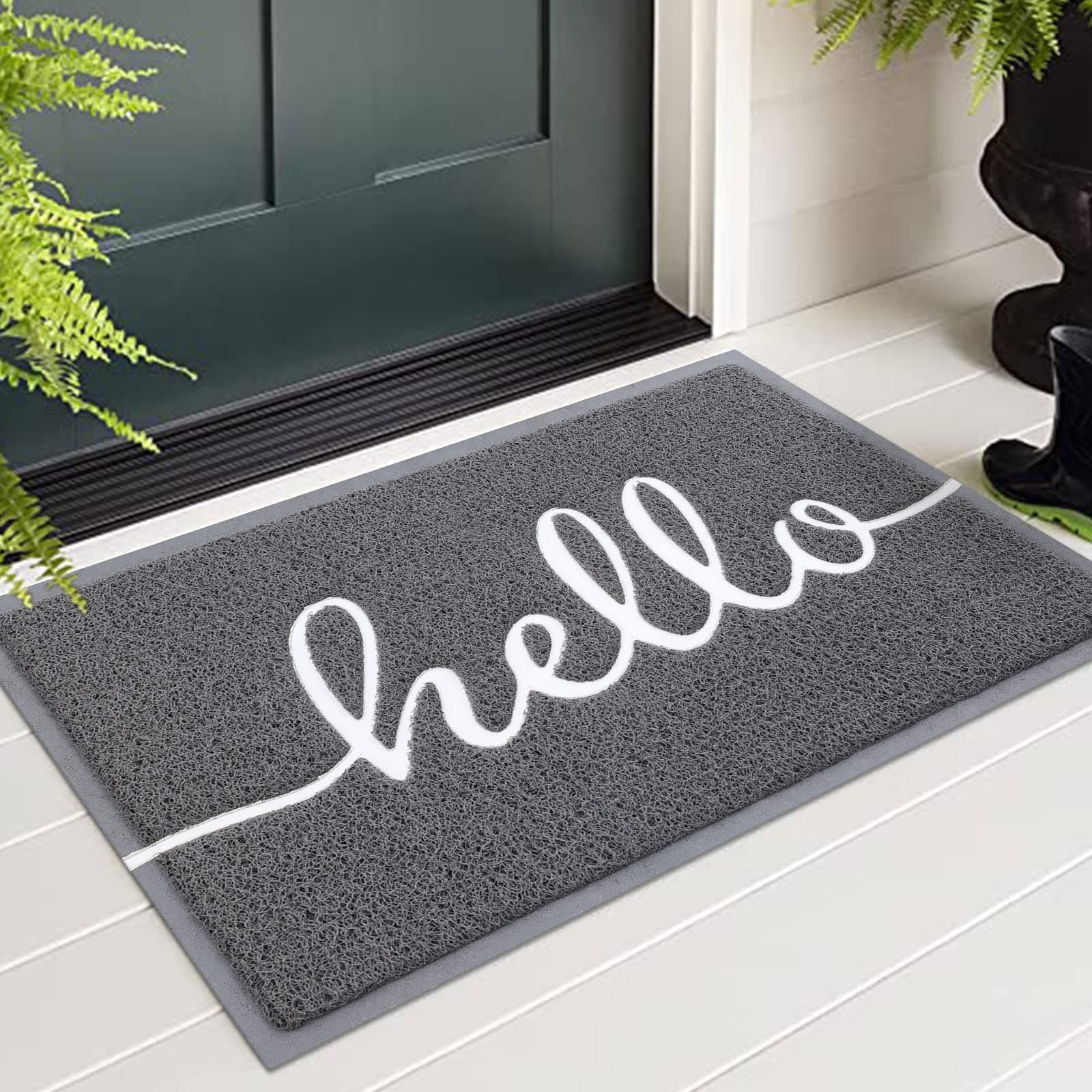 Homaxy Hello Fußmatte außen und innen - Rutschfeste Schmutzfangmatte für Haustür und Garten 🏡