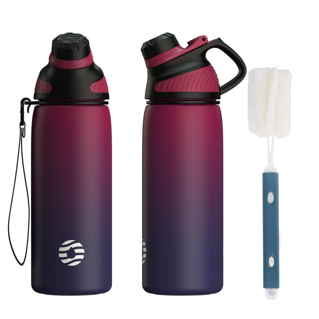 Fjbottle Edelstahl Trinkflasche Sport mit Magnetischem Deckel 1L - 600ml BPA-Frei 🌊