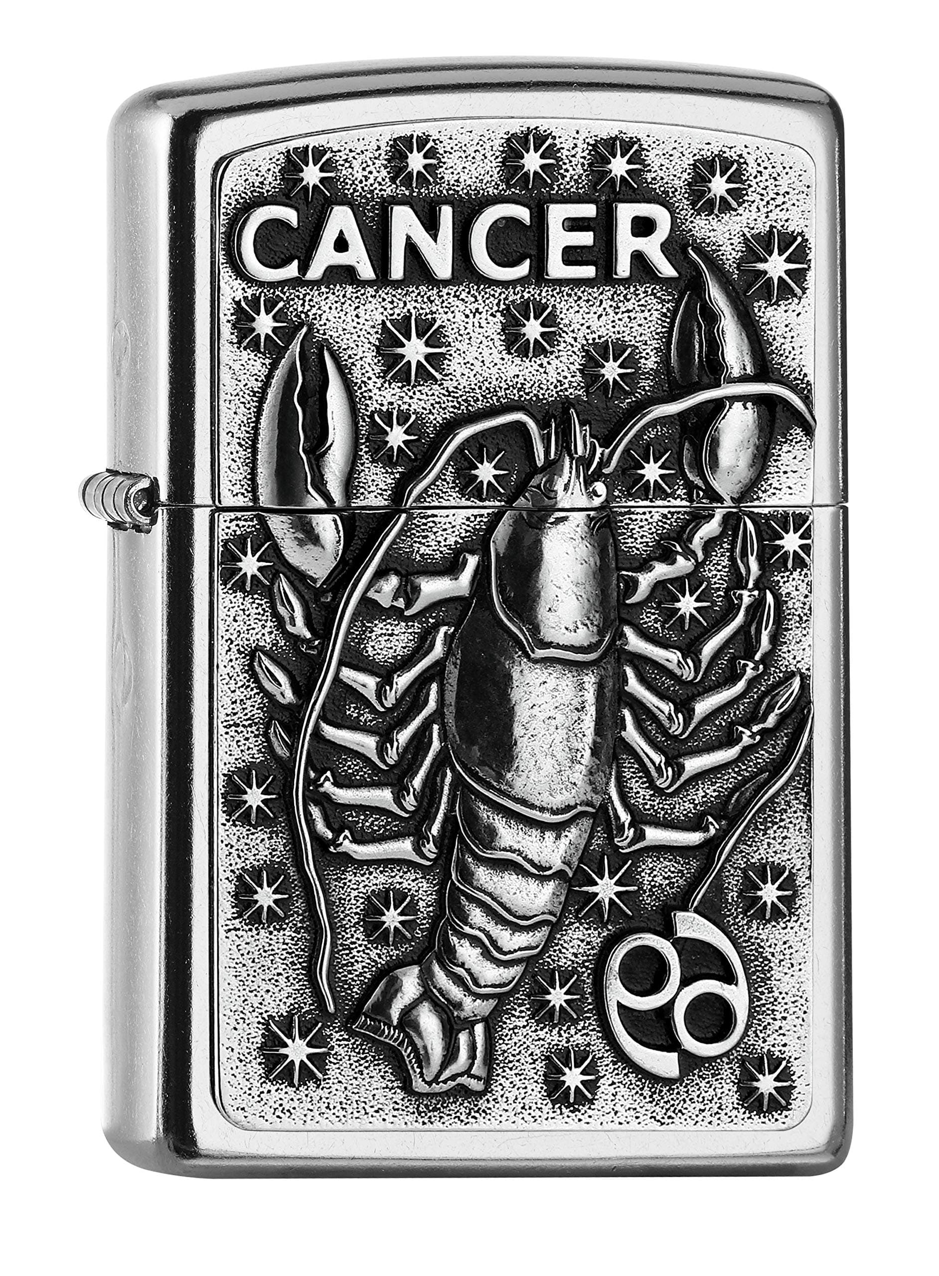 🔥 ZIPPO Sturmfeuerzeug mit Cancer Emblem, Street Chrome