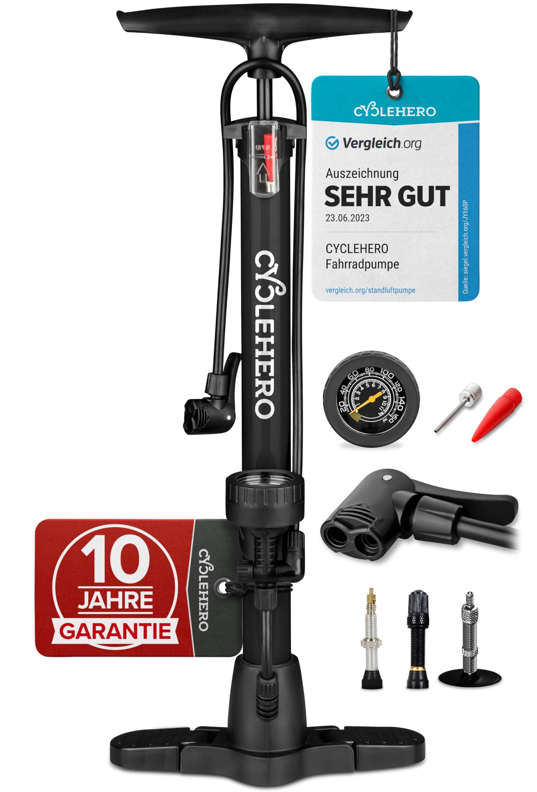 🚴‍♂️ Fahrradpumpe alle Ventile: Test SEHR GUT + 10 Jahre GARANTIE! 🚴‍♀️