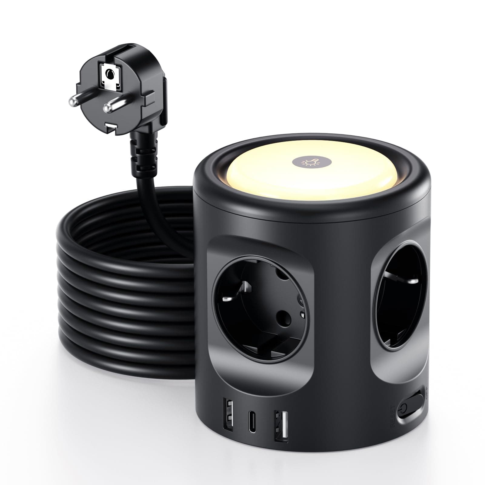 🔌 Steckdosenleiste mit Licht und USB-Anschlüssen