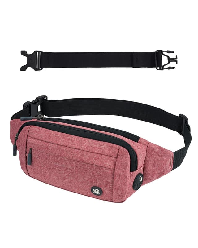 WATERFLY Bauchtasche Hüfttasche Herren Damen: Klein Gürteltasche Sport Bum Hip Bag Männer Frauen Waist Fanny Pack mit Verlängerungsgurt für Reise Wandern Hundetraining Outdoor Rosa