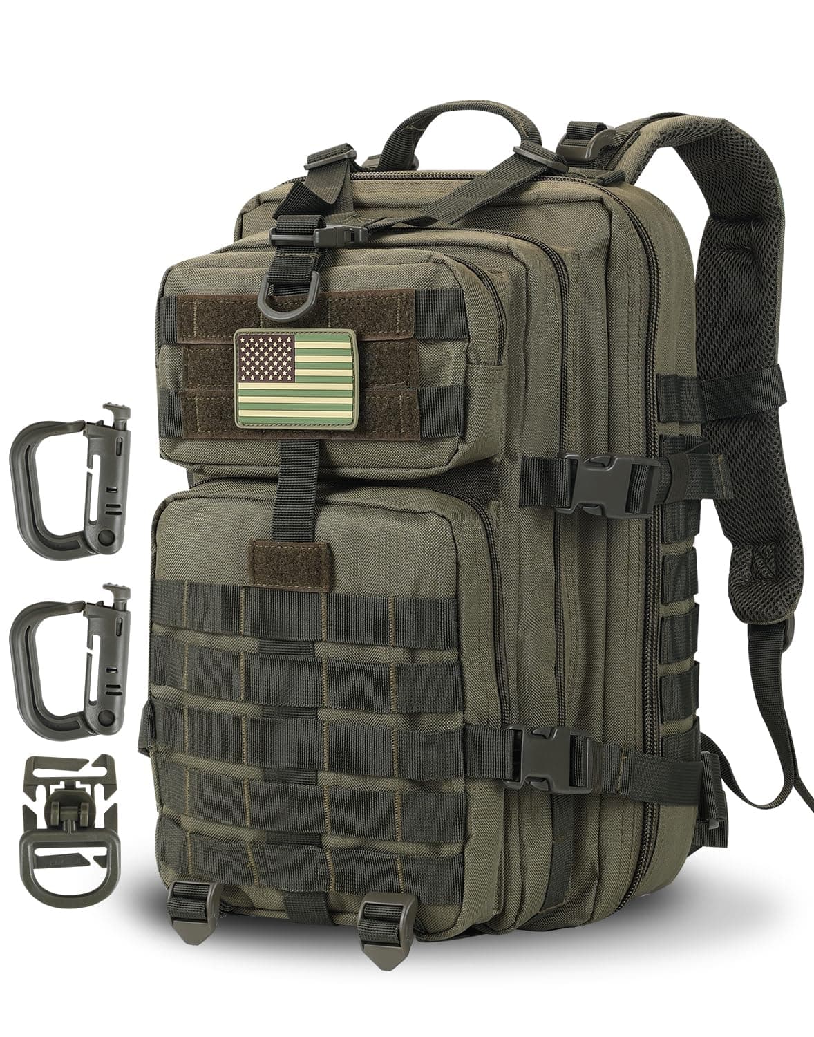 Hannibal Tactical Militär Taktischer Rucksack US Cooper Rucksack Armee Assault Pack 3 Tage Bug Out Go Bag Trekking Wanderrucksack 28l Olive