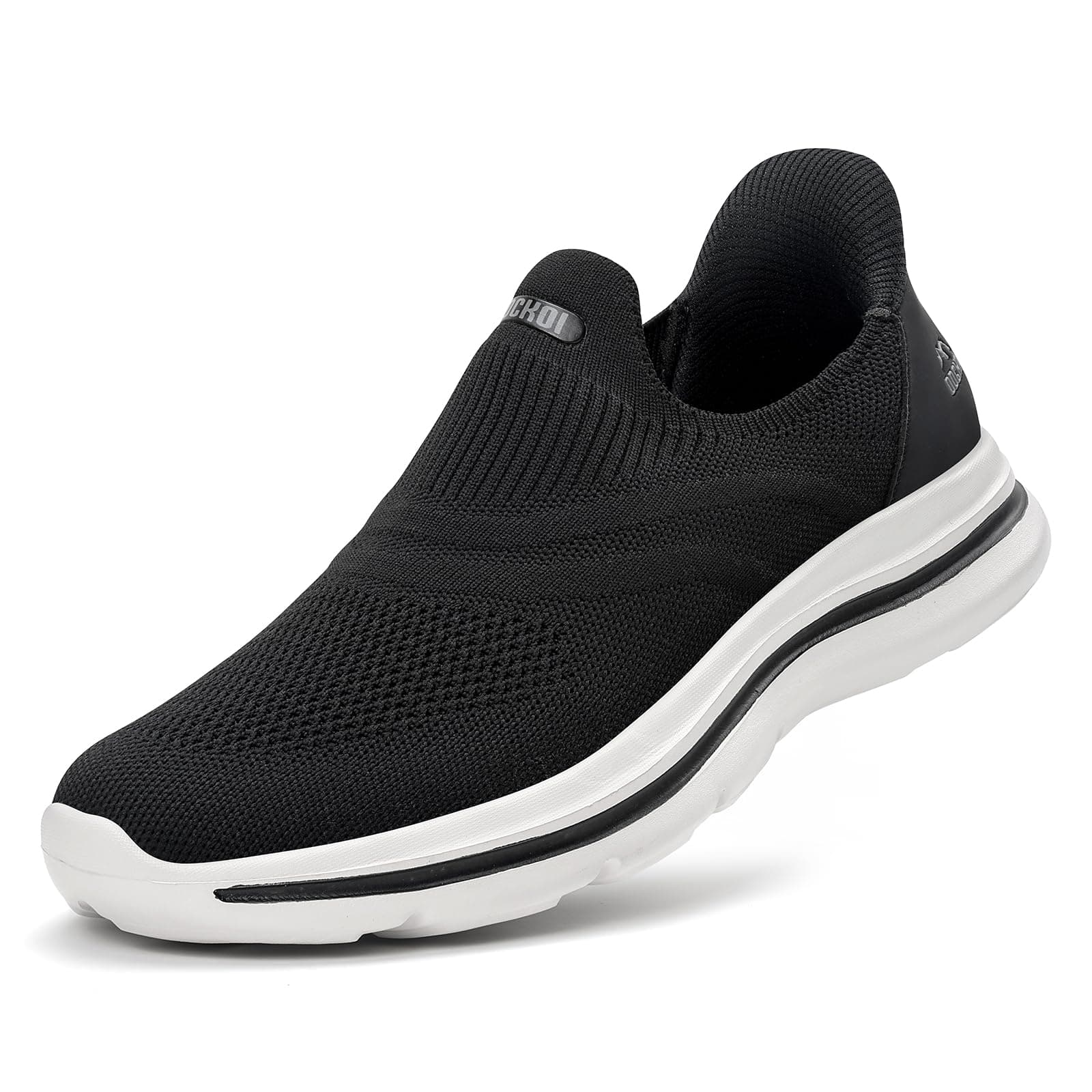 ODCKOI Slip On Sneaker Herren Ohne Schnürsenkel Schuhe Outdoor Sportschuhe Laufschuhe Leichtgewichts Atmungsaktiv Hand-Free Freizeit Straßenlaufschuhe Schwarz 46 EU