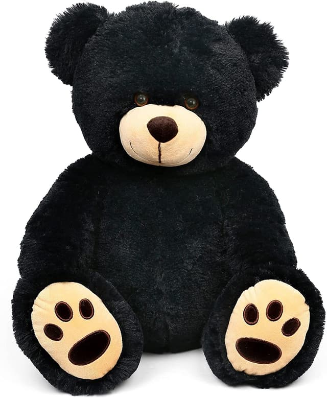 LotFancy Teddybär Kuscheltier 50cm, Plüschtier Stofftier Teddy, Süßes Geschenk für Kinder Mädchen Freundin, Geburtstag, Valentinstag, Weihnachten, Schwarz