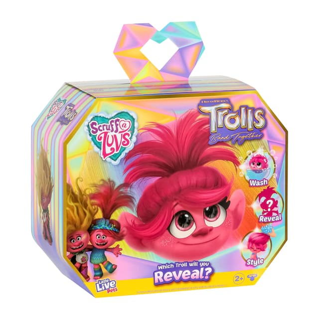 Little Live Pets – Scruff-a-Luvs: Puppe aus „Trolls – Gemeinsam stark“ mit Enthüllung. Wasche, enthülle und Style Deine niedliche Trolls-Plüschpuppe