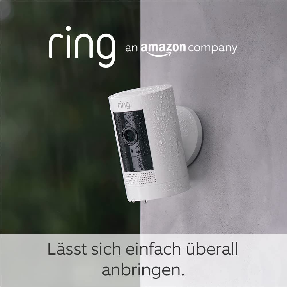 Ring Außenkamera Solar (Stick Up Cam) | Überwachungskamera aussen mit Solarpanel, 1080p-HD-Video, WLAN, witterungsbeständig, geeignet für Haus & Grundstück | 2 Kameras Weiß Außenkamera Solar 2 Kameras