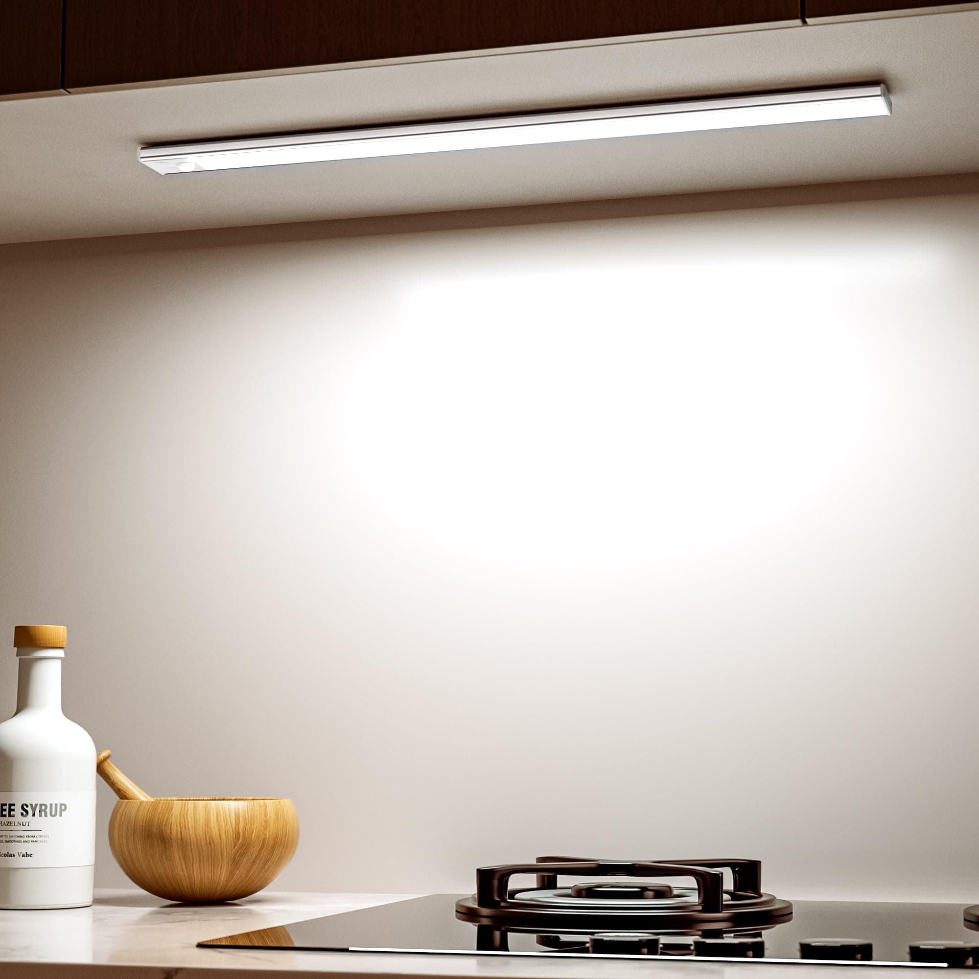 Ylatoial Unterbauleuchte Küche LED 41CM Schrankbeleuchtung mit Bewegungsmelder 2800mAh Aufladbar USB Unterbauleuchte Küche dimmbar Led Lampe Kabellos Schranklicht für Küche, Schlafzimmer, Badezimmer Kaltweiß 41cm*1