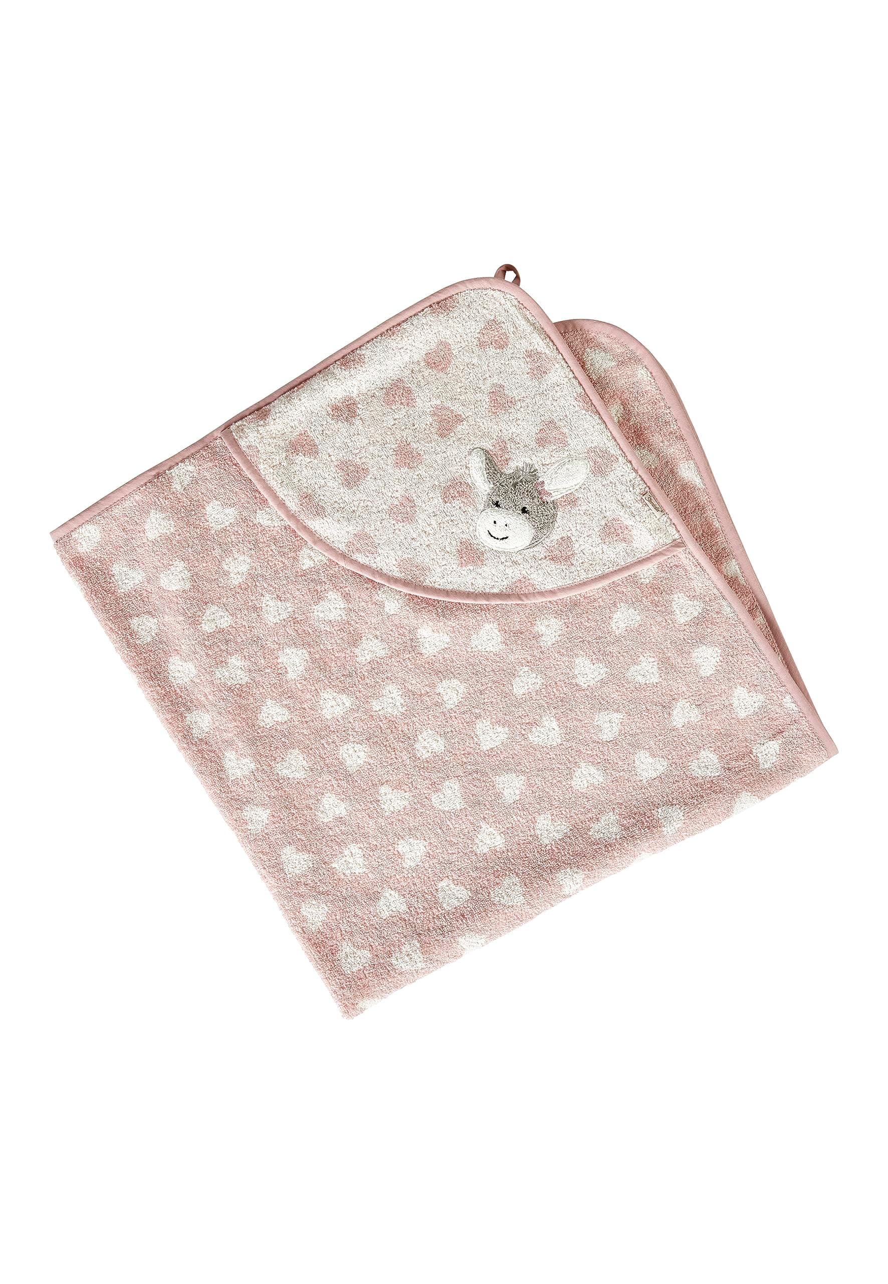 Sterntaler Kapuzen Badetuch 100 x 100 cm Esel Emmi Girl Herzen flora rose Esel Emmi Girl Herzen flora rose 100 x 100 cm Single