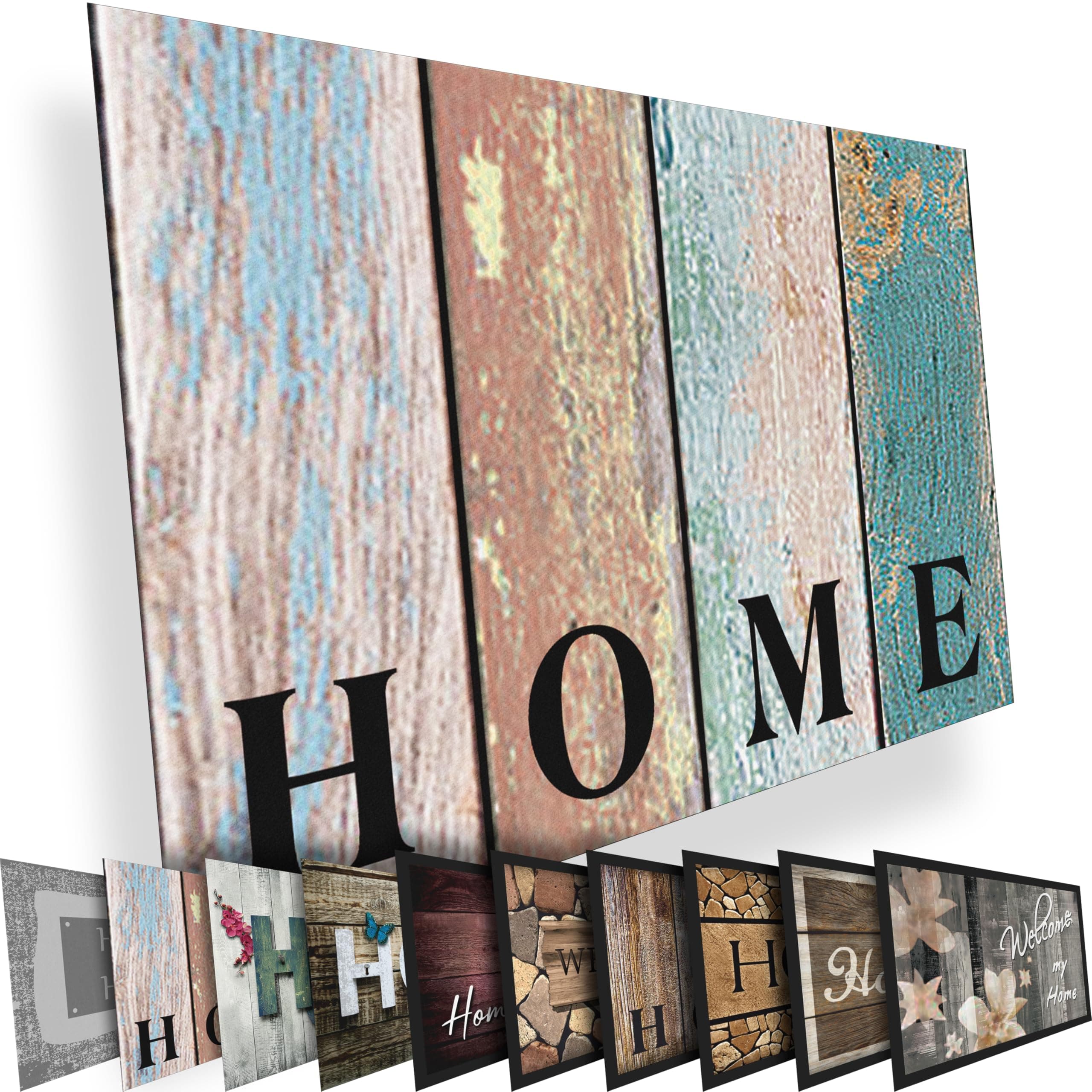 Valia Home Hochwertige Fußmatte 60x80 cm (Large) – Schmutzfangmatte für Innen & Außen, rutschfest mit hoher Saugkraft – vielseitige Designs, ideal für Haustür, Terrasse, Eingangsbereich & Flur Home 6 60 x 80 cm (Rechteckig)