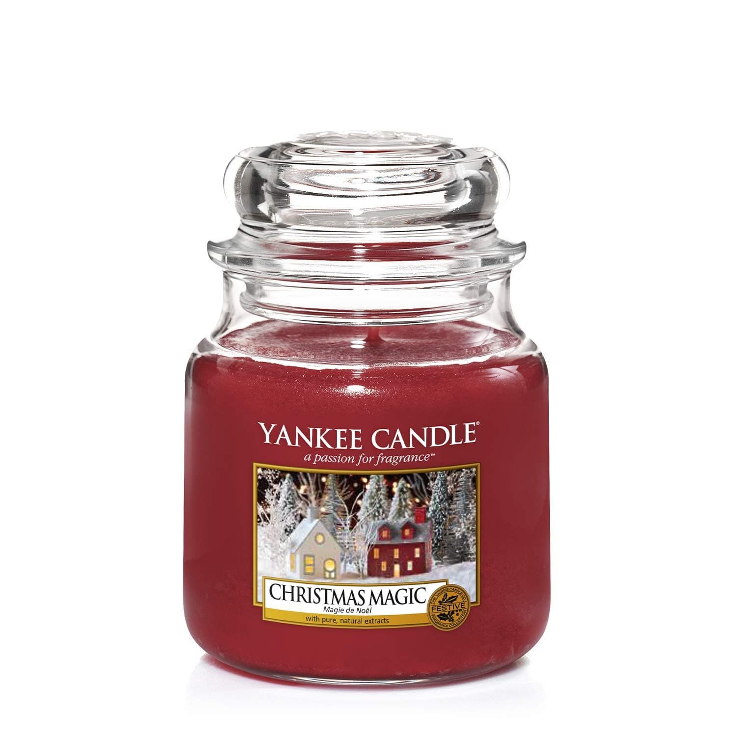 Yankee Candle Duftkerze im Glas (mittelgroß) | Christmas Magic | Brenndauer bis zu 75 Stunden