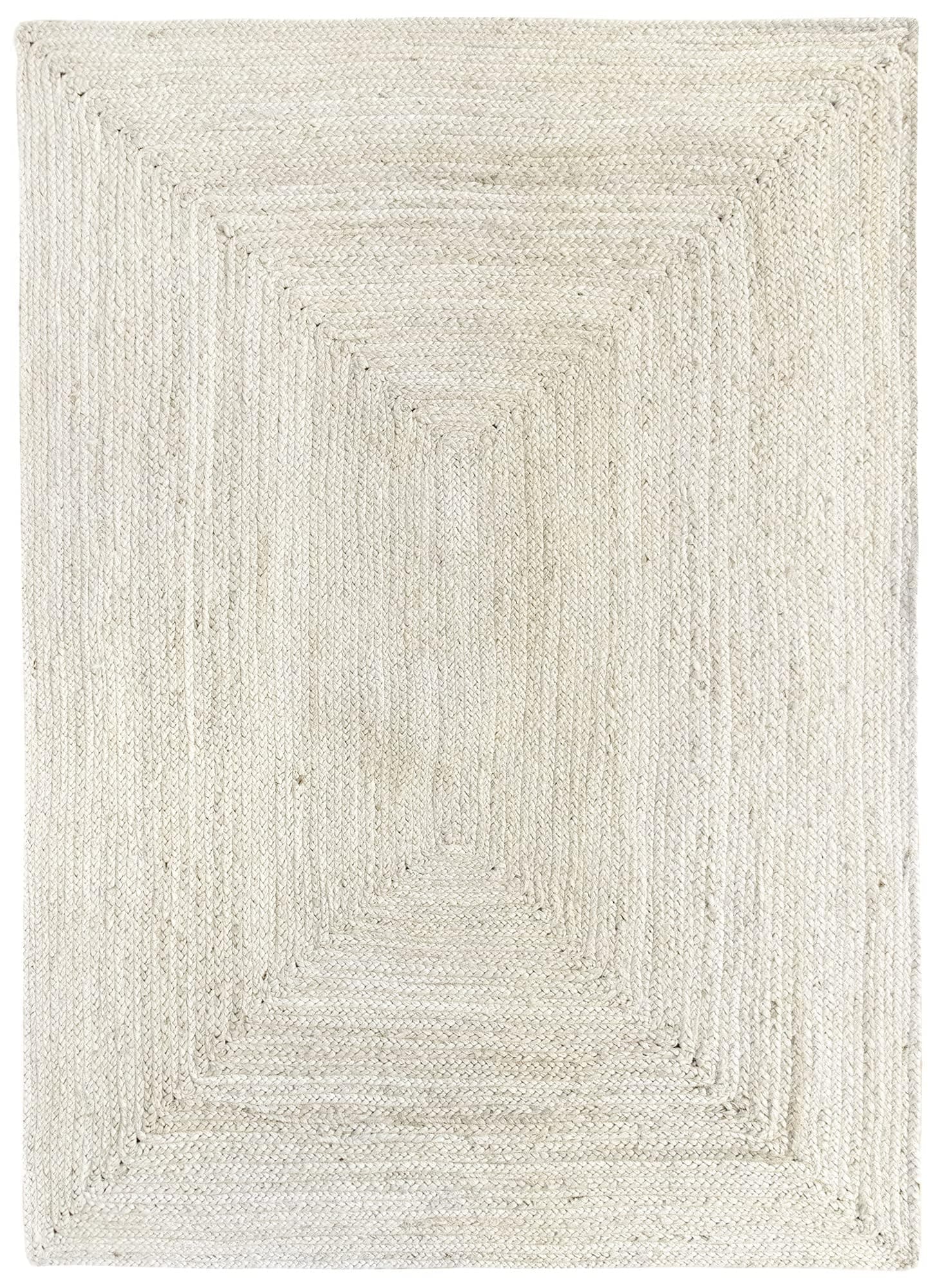 HAMID - Jute Teppich Elfenbein, Alhambra Teppich Handgefertigt Jute 100% Naturfaser de Jute, Wohnzimmer, Esszimmer, Schlafzimmer, Flurvorleger, Farbe Elfenbein, (120x170cm) 120 x 170 cm (Rechteckig) Elfenbein