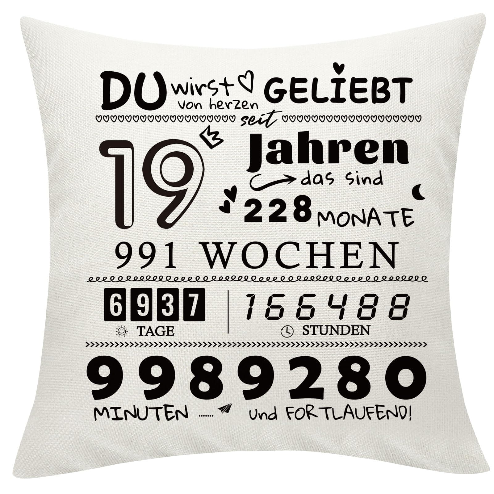 Geburtstagsgeschenk für Frauen Männer Geschenk Geburtstag Dekorationen für Mädchen Jungen 45x45cm Kissenbezüge für Geburtstag Dekorationen Zierkissenbezüge für Geburtstag Geschenk für Tochter Sohn-19