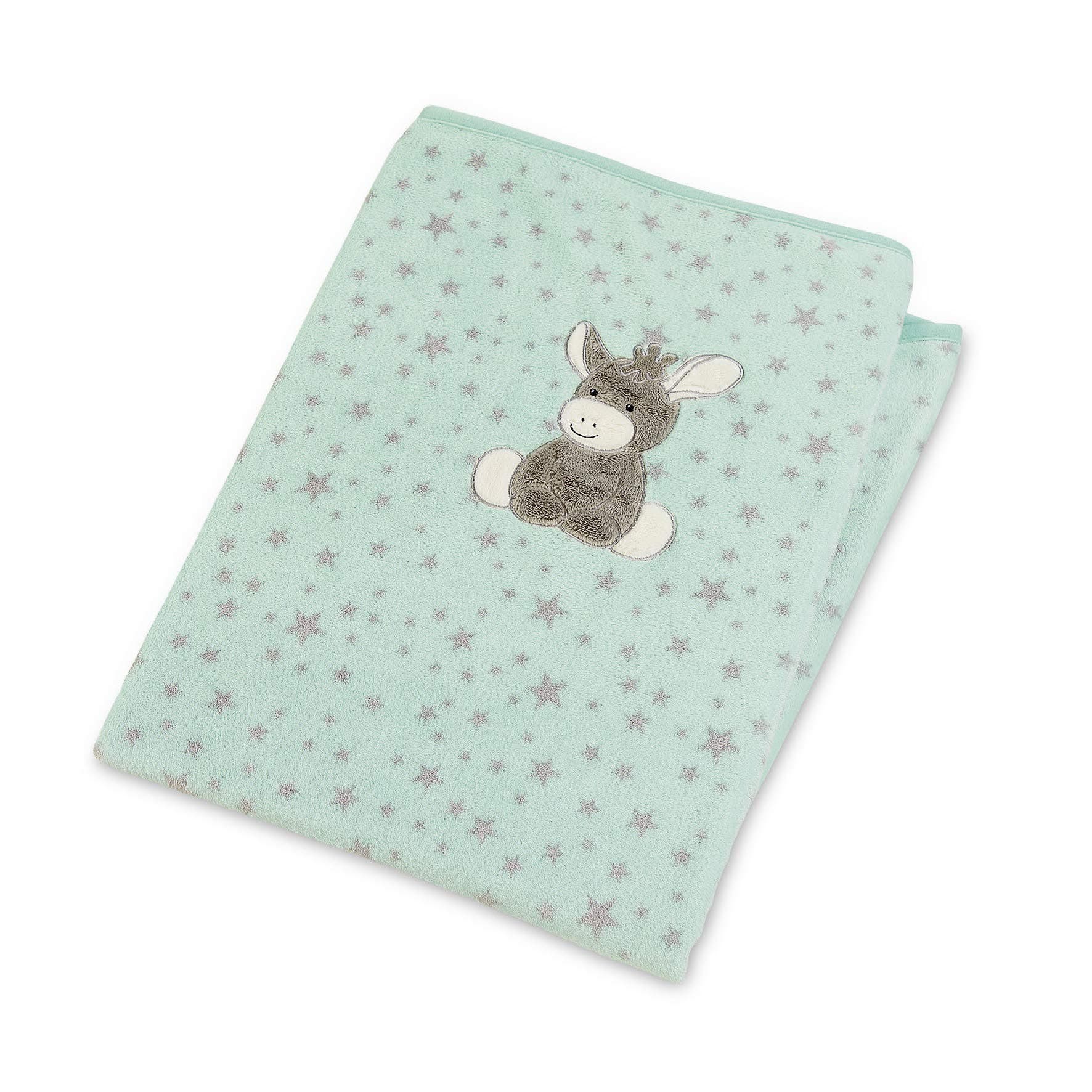 Sterntaler Plüschdecke Esel Emmi, Alter: Für Babys ab der Geburt, 75 x 100 cm, Türkis/Mehrfarbig