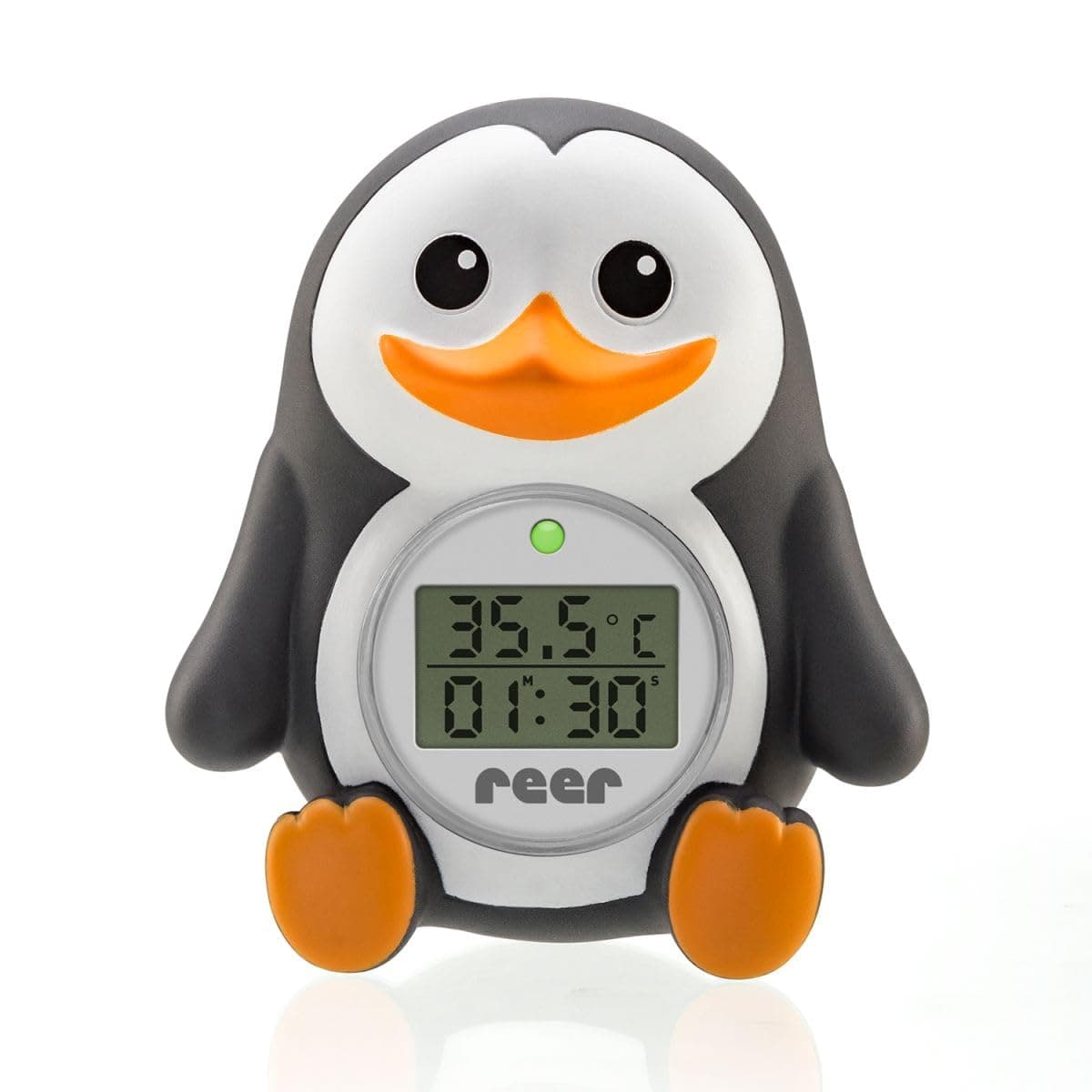 Reer Baby-Thermometer für die Badewanne mit süßem Unterwasserwelt-Motiv, kindersicheres Bade-Thermometer - Pinguin