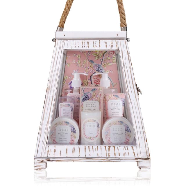 Accentra Geschenkset Secret Garden Bade Und Dusch Set Mit White Tea & Apricot Duft - 11-Teiliges Geschenk-Set