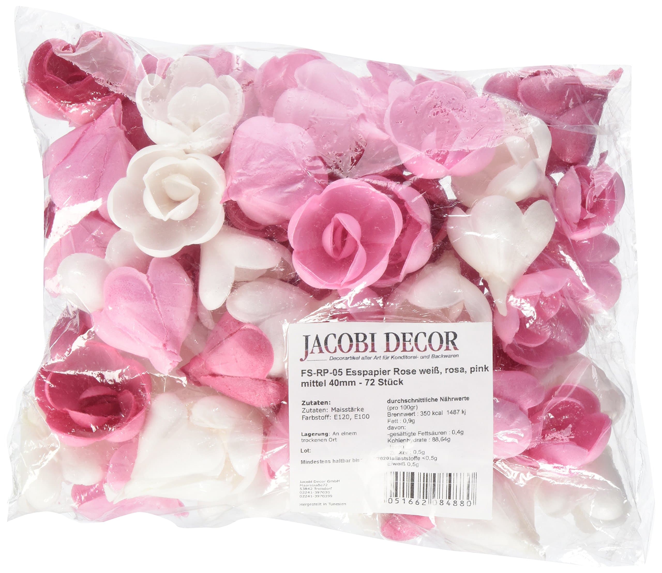 Cake Company Rose mittel 40 mm 72 Stck sortiert w,r,p 1er Pack (1 x 94 g)