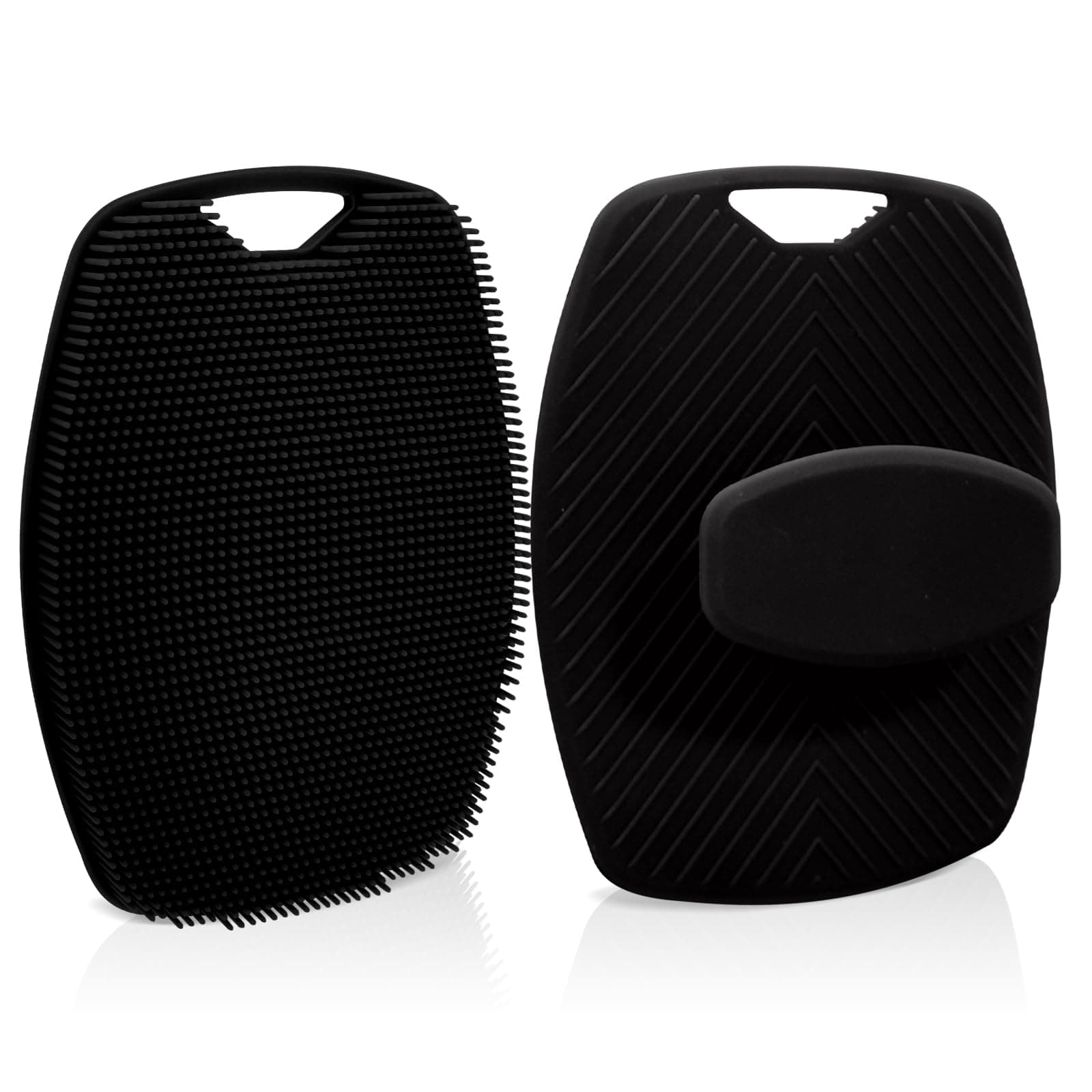Weicher Körperschrubber aus Silikon für Männer, Premium-Silikonschrubber für die pflegende Reinigung und das Peeling Ihrer Haut, Soft Silicone Body Scrubber for Men Rechteck black