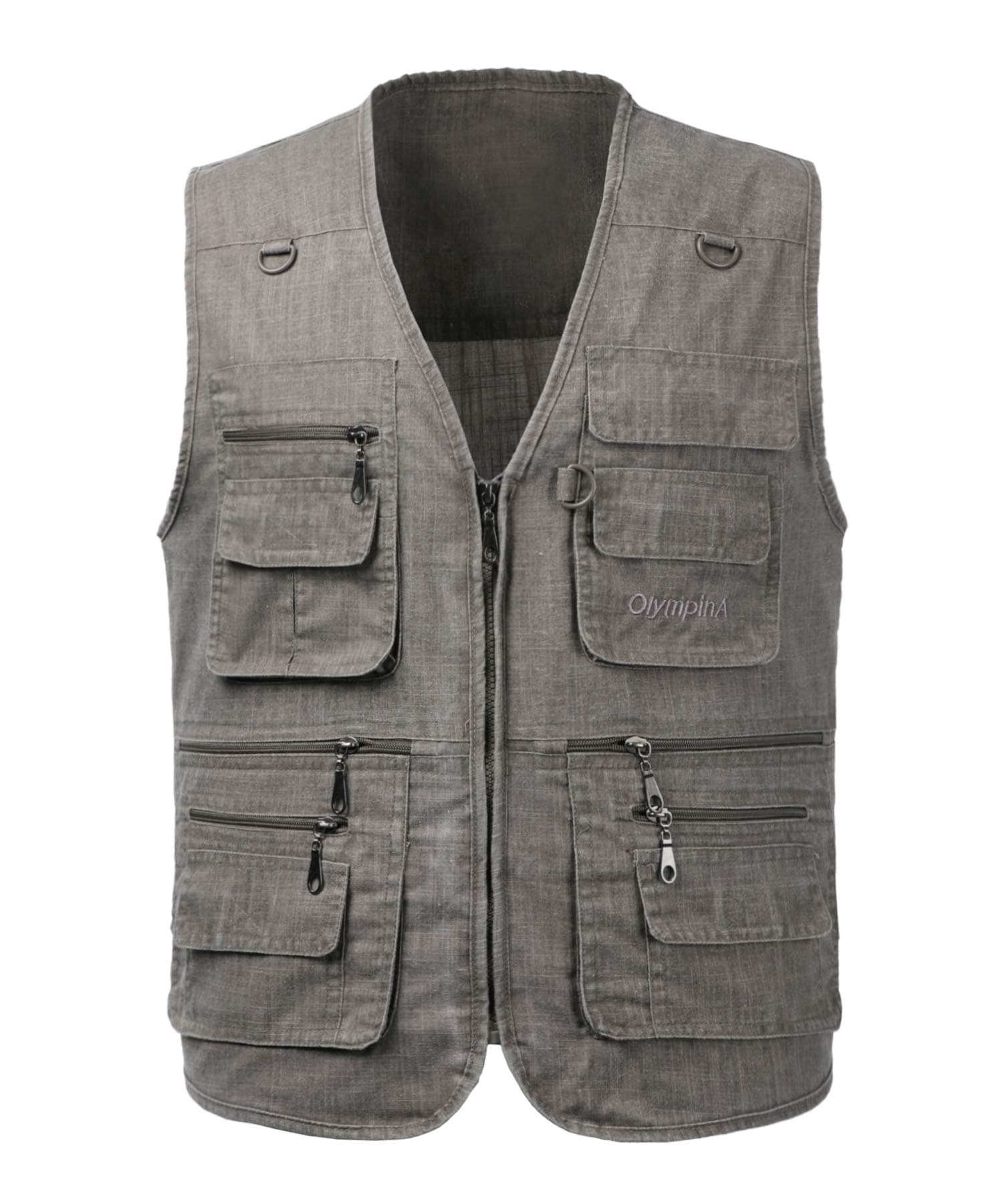 KTWOLEN Herren Outdoor Weste Leicht Atmungsaktiv Anglerweste mit Mehreren Taschen Freizeit Camping Jagd Fischen Fotografie Weste Ärmellos Angeljacke mit Reißverschluss