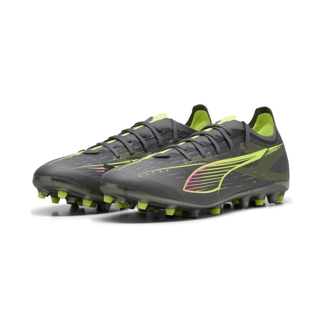 PUMA Unisex Ultra 5 Match Mg Soccer Shoe 42.5 EU Matte Aged Silver Yellow Alert Puma Aged Silver