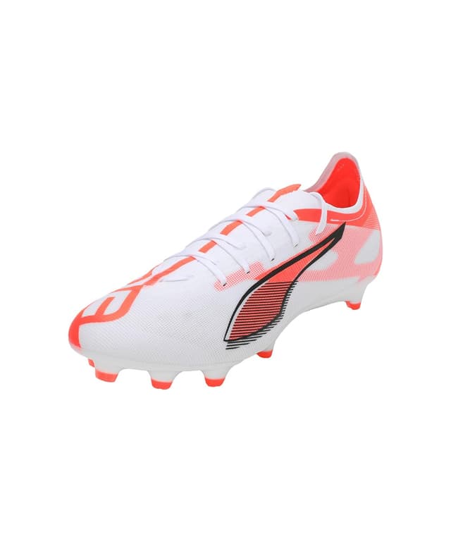 PUMA Unisex Ultra 5 Match Fg/Ag Soccer Shoe 42.5 EU Puma White Puma Black Glowing Red