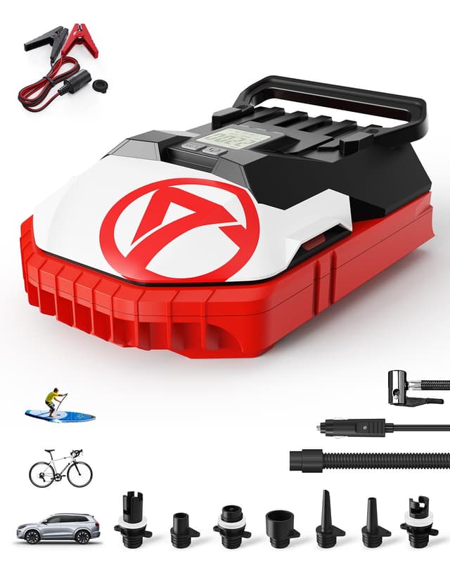 GICLE 60PSI Hochdruck SUP Pumpe, Elektrische Paddleboard Pumpe mit 12V DC Kfz-Anschluss, Intelligent Geregeltes Aufblasen und Entleeren, Auto-Off für Reifen, Boot, Zelt 60PSI Upgrade-Modell