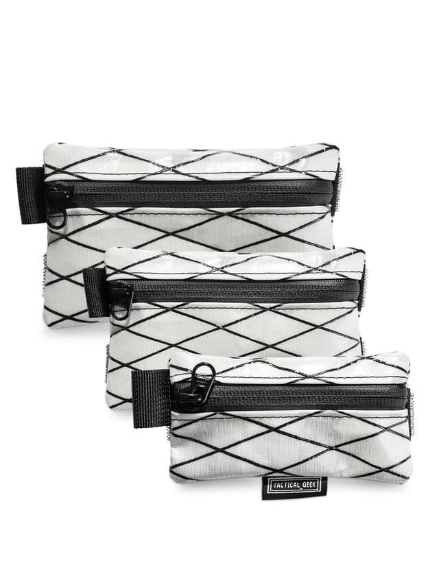 TACTICAL_GEEK Storage A5 EDC Aufbewahrungstaschen-Set, Mehrzweck-Haken und Schlaufen EDC Gadget-Tasche, Utility Kleine Werkzeugtasche, Trenner Taschenorganisator für den täglichen Gebrauch X-weiß