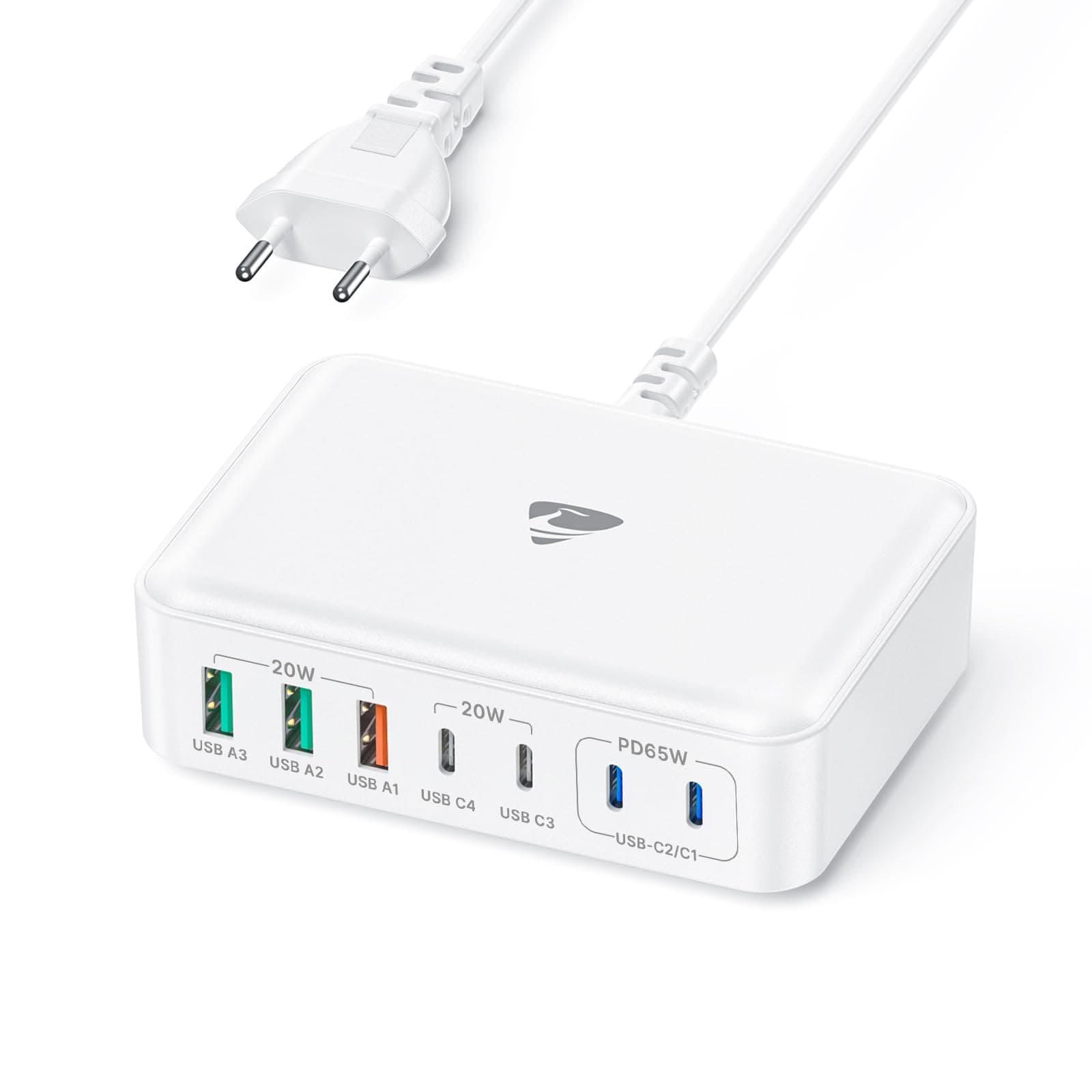 USB C Ladegerät, 165W USB C Adapter 7-Port GaN Schnellladegerät PD 3.0 Power Adapter mit 4 USB-C und 3 USB-A Mehrfach Ladegerät USB C Netzteil für iPhone 15 14 13 Pro/Pro Max,MacBook Pro, iPad,Samsung 4C3A USB C Ladegerät 7Port Weiß
