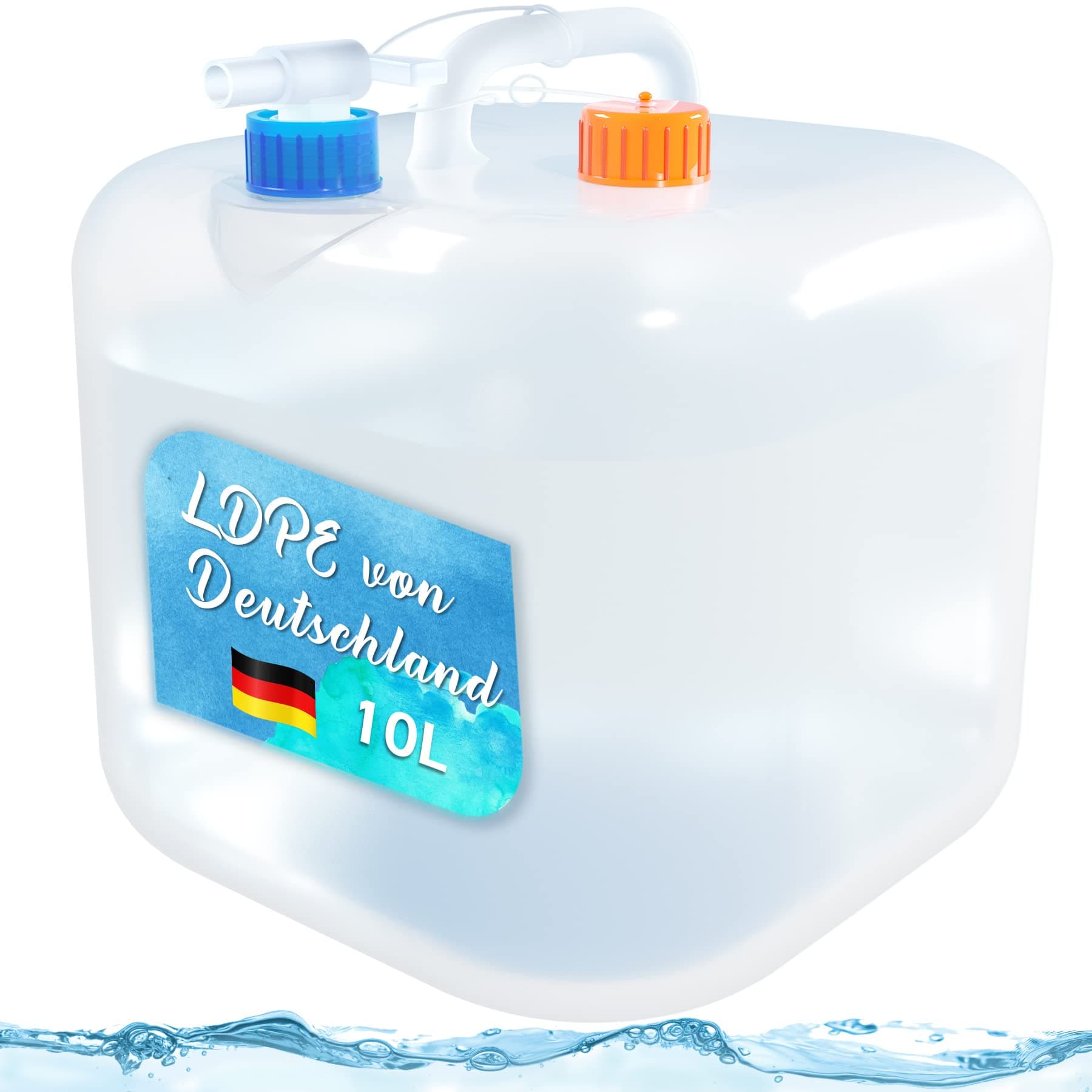 Reinalin Wasserkanister Faltbar - Wassertank mit Hahn Camping Trinkwasserkanister 100 Prozent Dicht - Lebensmittelecht Kanister Wasser 1 x 10L